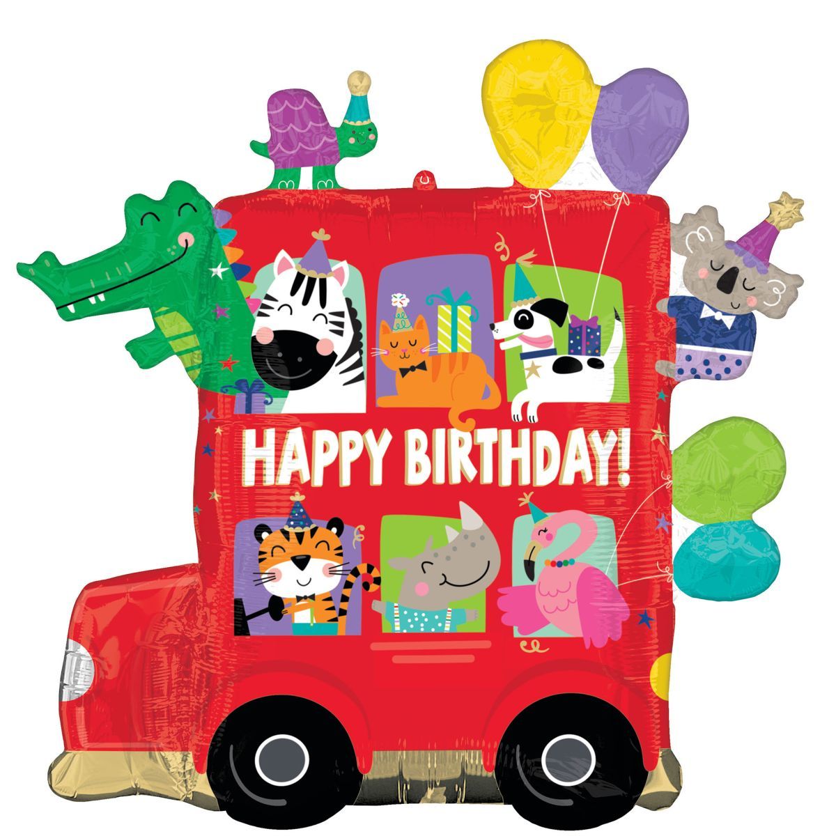 SuperShape Party Bus Birthday Foil Balloon 76cm x 63cm