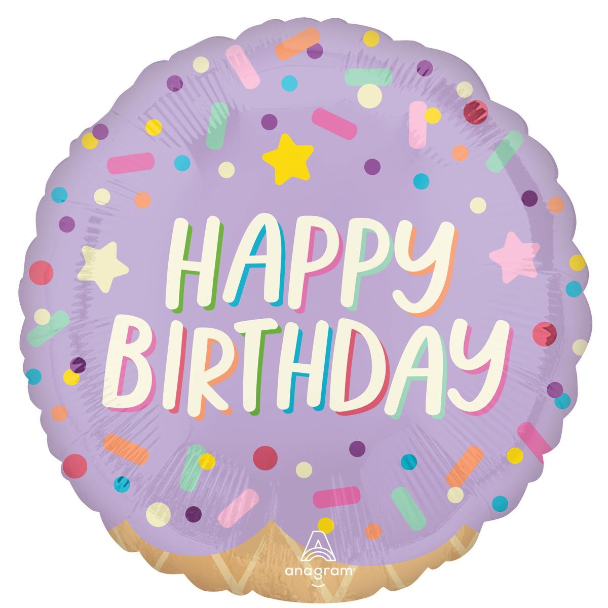 45cm Ice Cream Happy Birthday Foil Balloon - Multicoloured