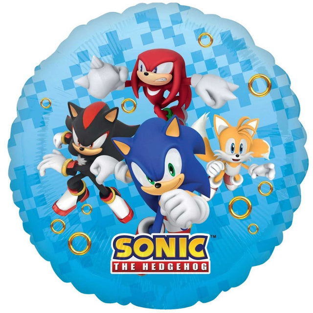 45cm Sonic the Hedgehog Helium Round Foil Balloon - Multicoloured