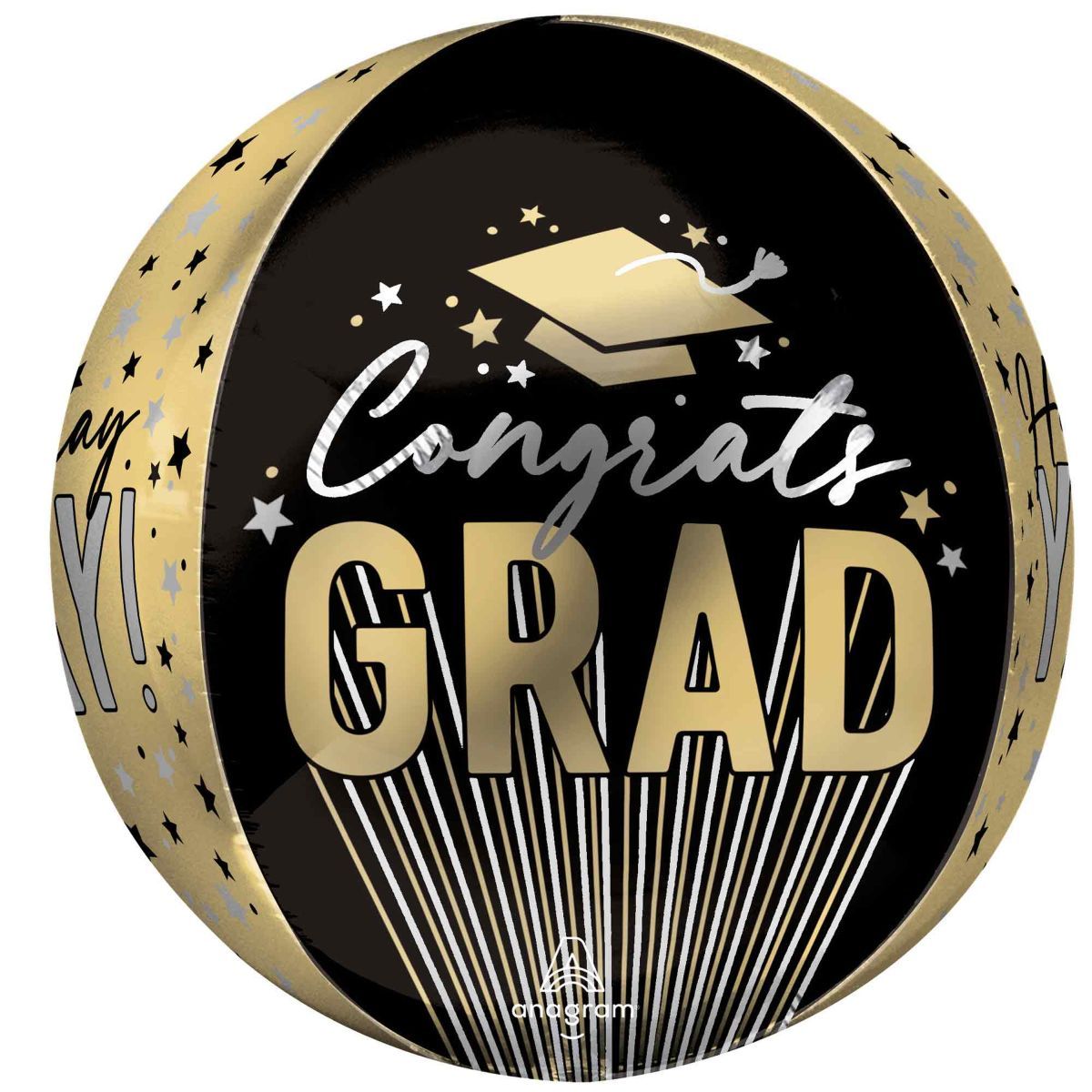 Orbz Stripes On Stripes Congrats Grad Foil Balloon 40cm