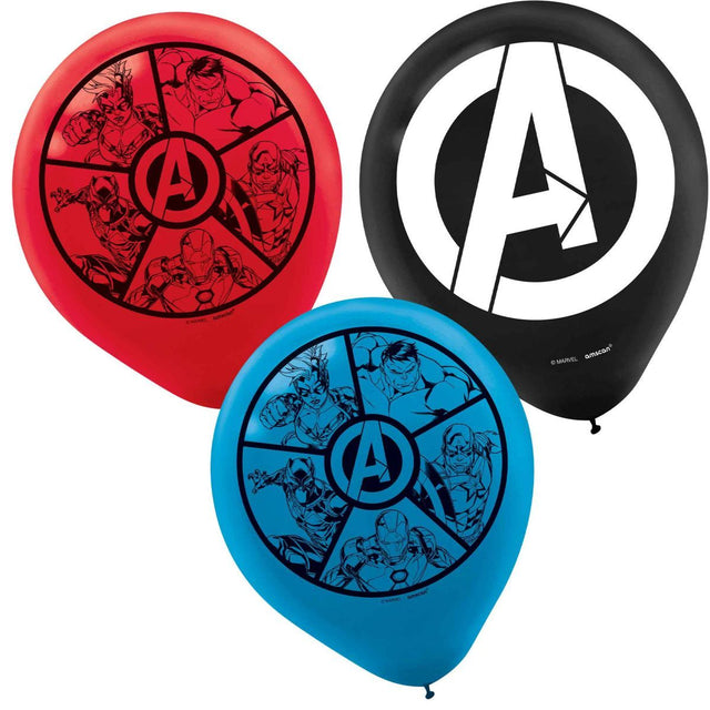 6 Pack Marvel Avengers 30cm Latex Balloons - Multicoloured