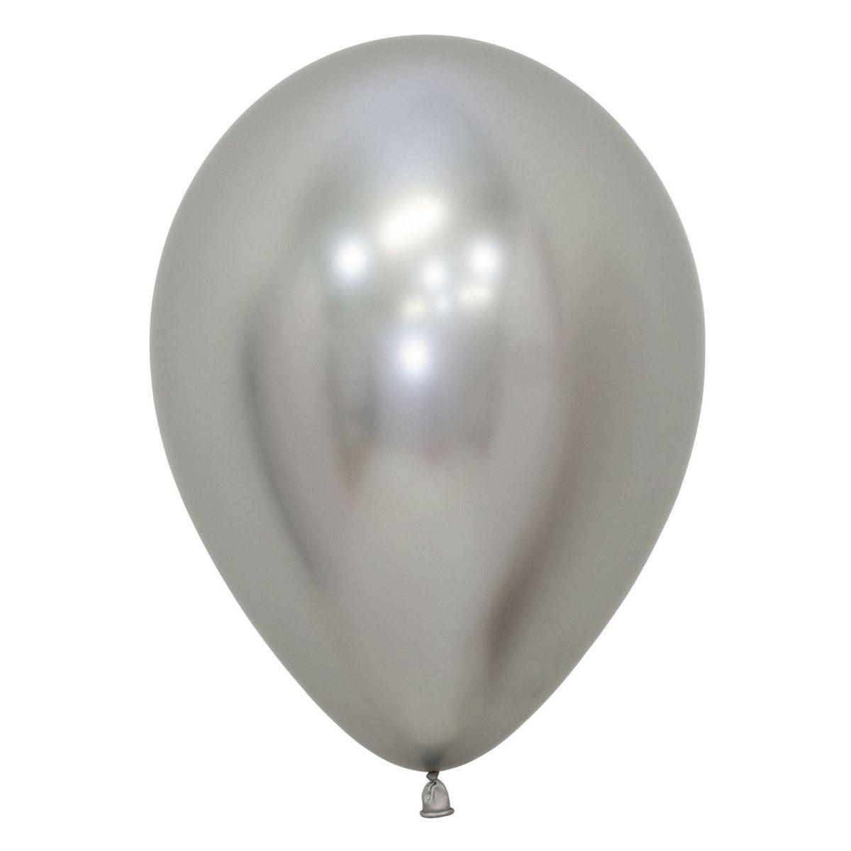 50 Pack Metallic Reflex Silver Latex Balloons 30cm