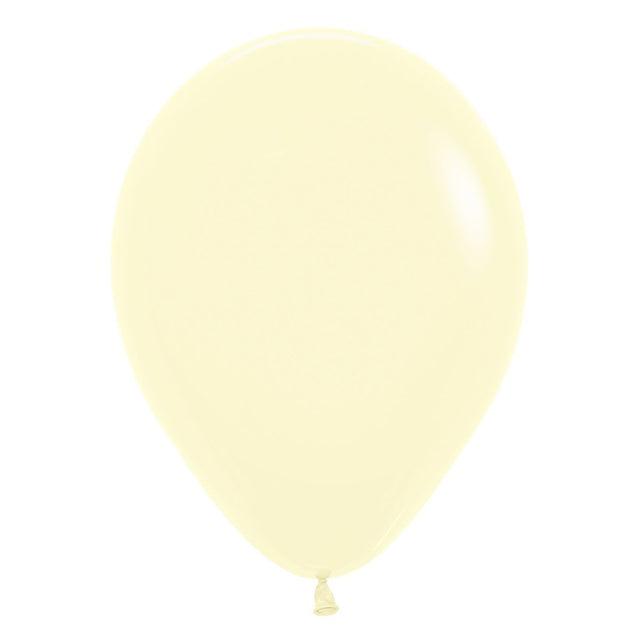 50 Pack 30cm Pastel Matte Yellow Latex Balloons