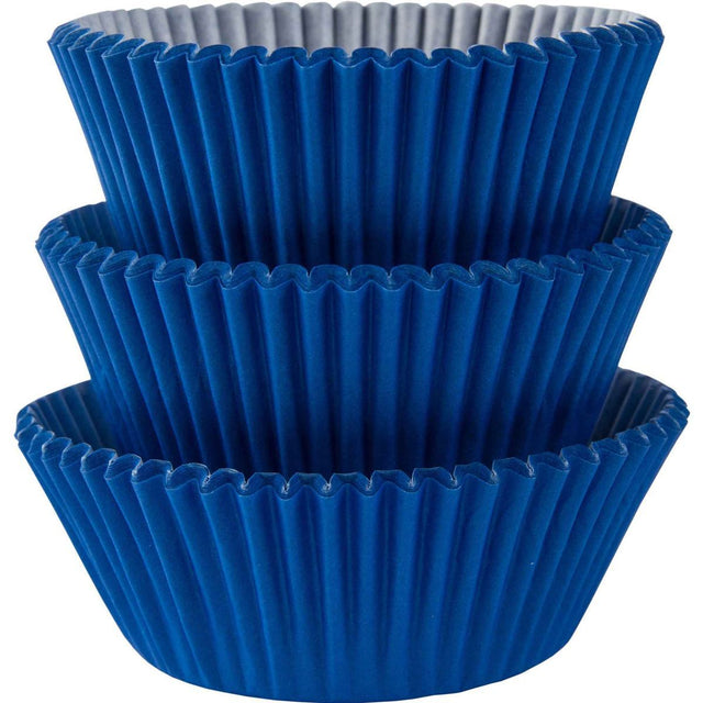 75 Pack Paper Cupcake Cases - Bright Royal Blue