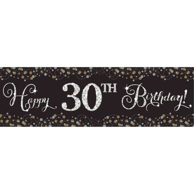 5 Piece Add Any Age Giant Plastic Birthday Banner Kit - Multicoloured