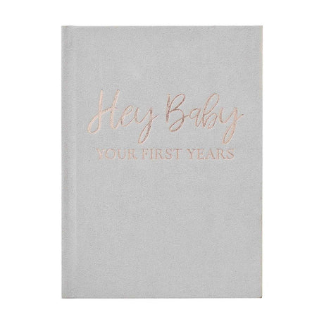 Baby in Bloom Hardcover Memory Journal - Grey Suede