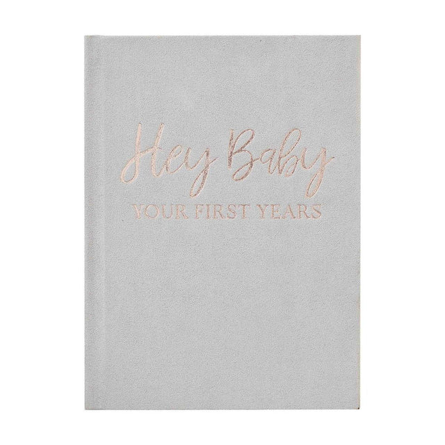 Baby in Bloom Hardcover Memory Journal - Grey Suede
