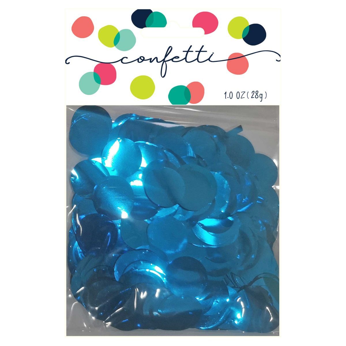 Metallic Confetti Circles 28g - Caribbean Blue