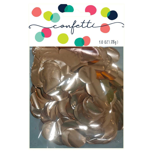 28g Metallic Rose Gold Foil Confetti Circles 2cm