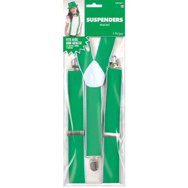 Adjustable Elastic Suspenders - Green