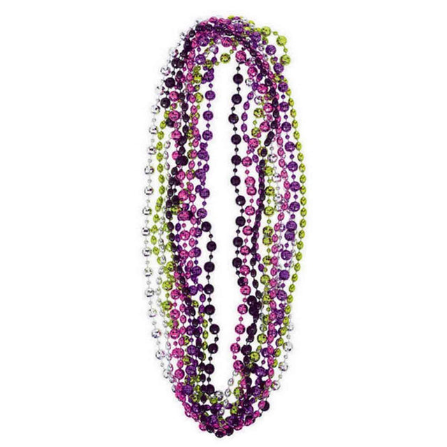 10 Pack Disco Fever Party Bead Necklaces - Multicolour