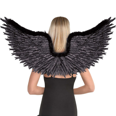 Angel of Death Black Feather Wings - One Size