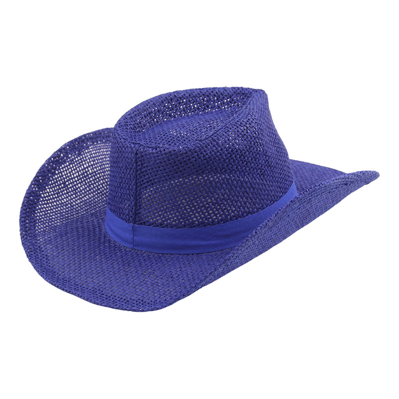 Burlap Cowboy Hat - Blue - PARTY PLANET