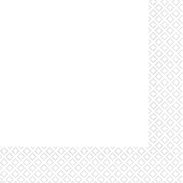 40 Pack Lunch Napkins 2 Ply 33cm x 33cm - Frosty White