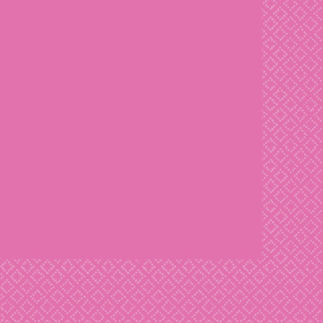40 Pack Lunch Napkins 2 Ply 33cm x 33cm - Bright Pink