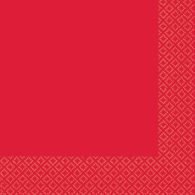 40 Pack Lunch Napkins 2 Ply 33cm x 33cm - Apple Red