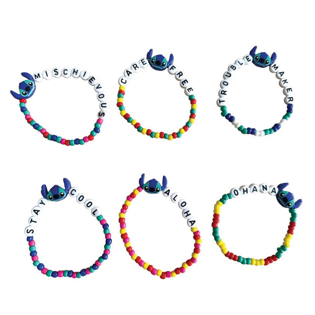 6 Pack Lilo and Stitch Elastic Wristbands - Multicoloured