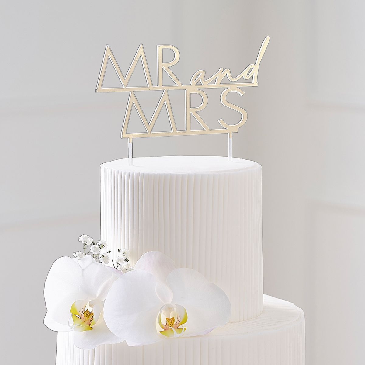 Gold Acrylic Mr and Mrs Cake Topper - Champagne Gold