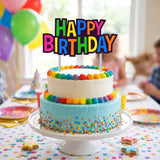 Happy Birthday Neon Cake Topper