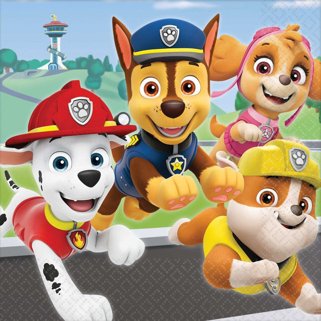 16 Pack Paw Patrol Adventures Lunch Napkins 33cm x 33cm - Multicoloured