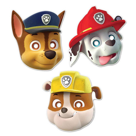 8 Pack PAW Patrol Paper Party Masks - Multicoloured