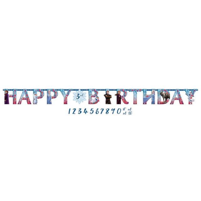 Frozen 2 Jumbo Add-An-Age Happy Birthday Letter Banner - Multicoloured