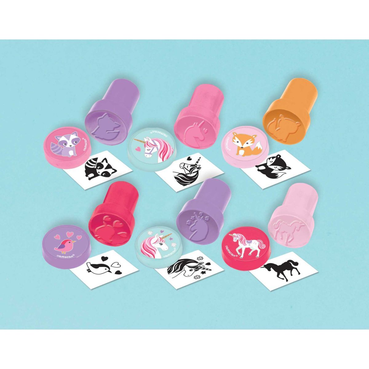 6 Pack Magical Unicorn Pre-Inked Stamper Set - Multicoloured