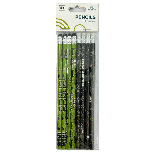 8 Pack Level Up Gaming Pencil Favours - Multicoloured