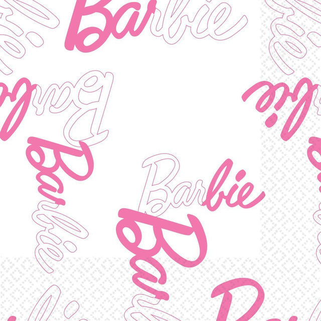 16 Pack Barbie Lunch Napkins - Multicoloured