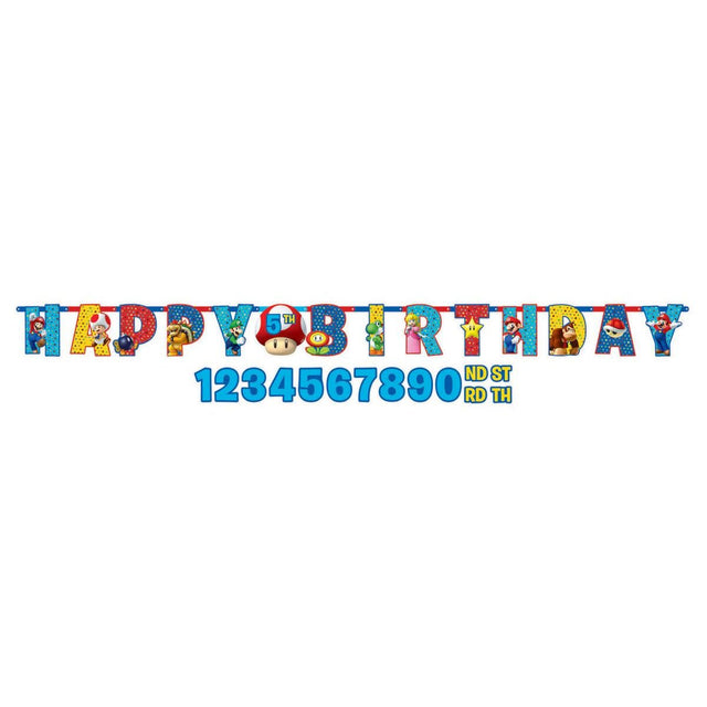 Super Mario Brothers Jumbo Add-An-Age Happy Birthday Letter Banner