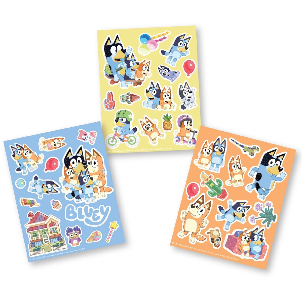 8 Pack Bluey Sticker Sheets - Multicoloured