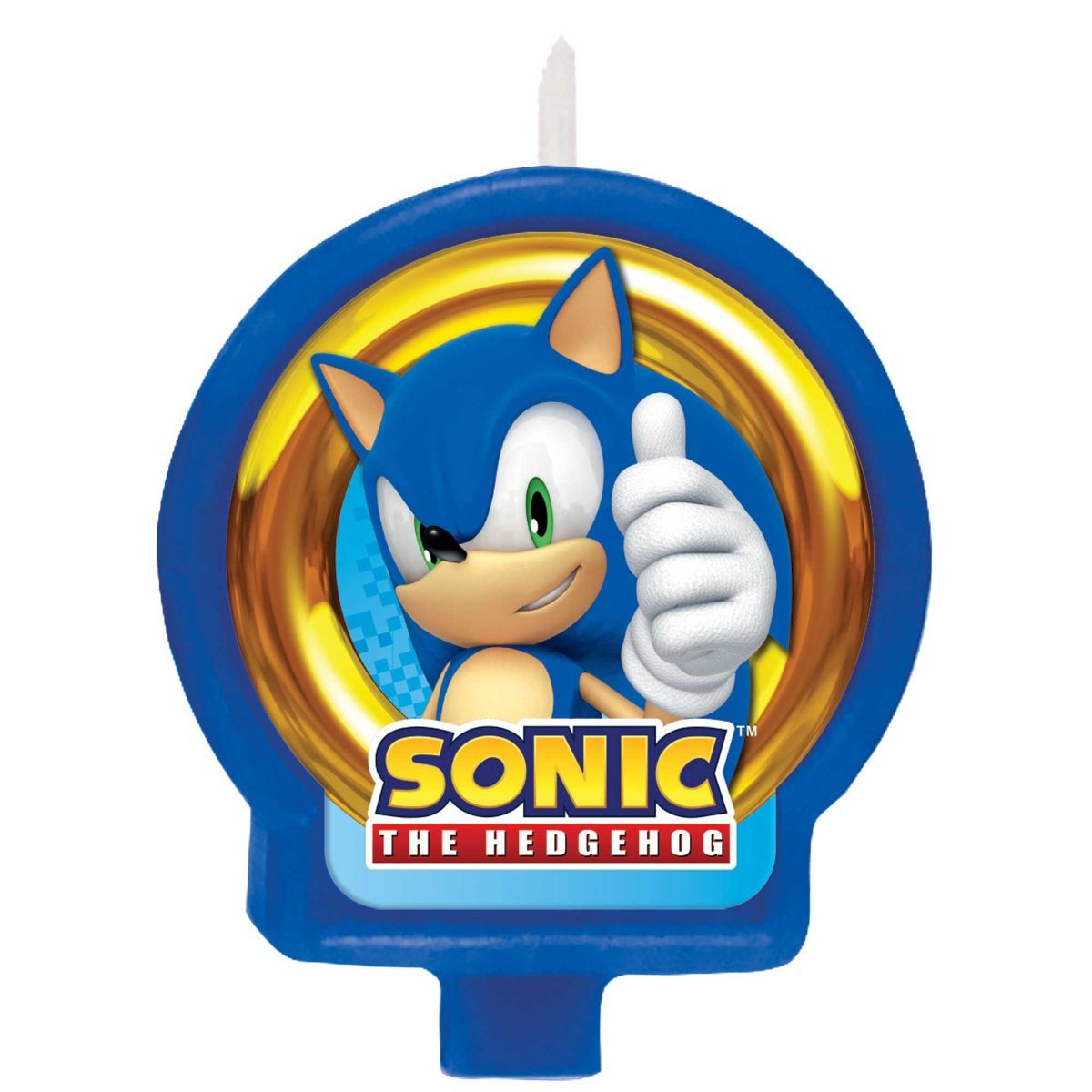 Sonic the Hedgehog Shaped Birthday Candle - Multicoloured