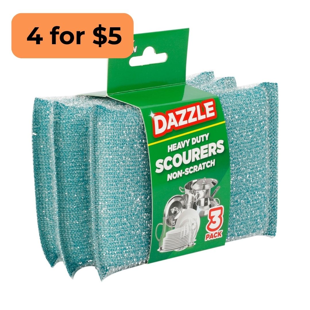 Dazzle Non-Scratch Scourers - 3 Pack
