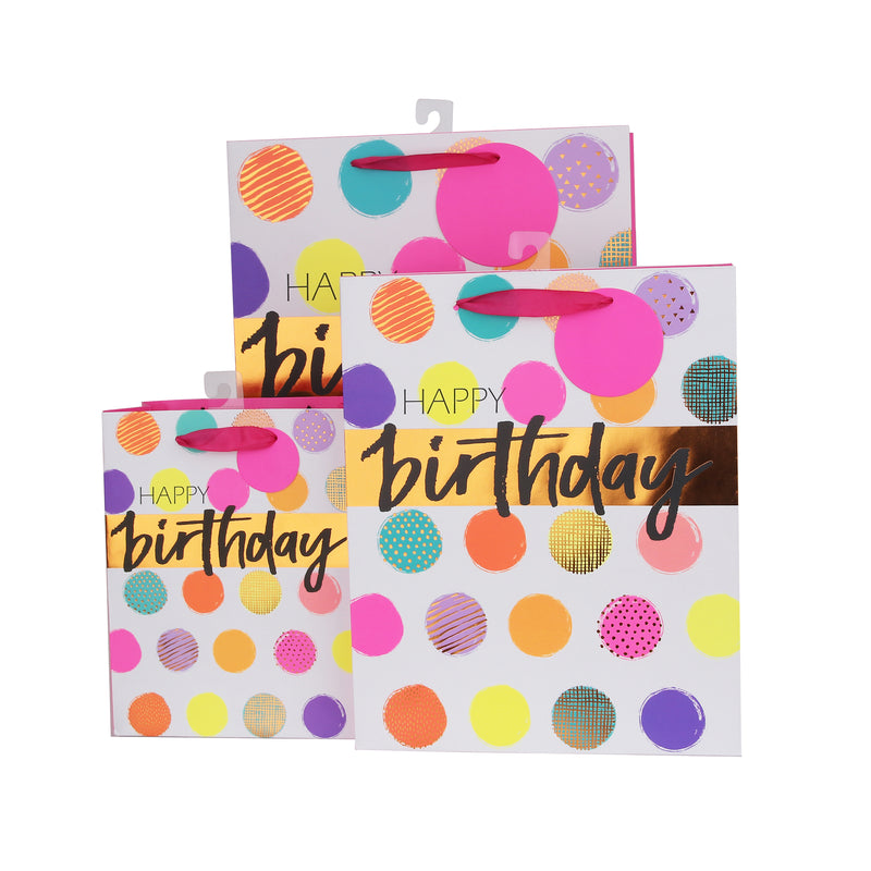 Neon Circles Gift Bag - Large