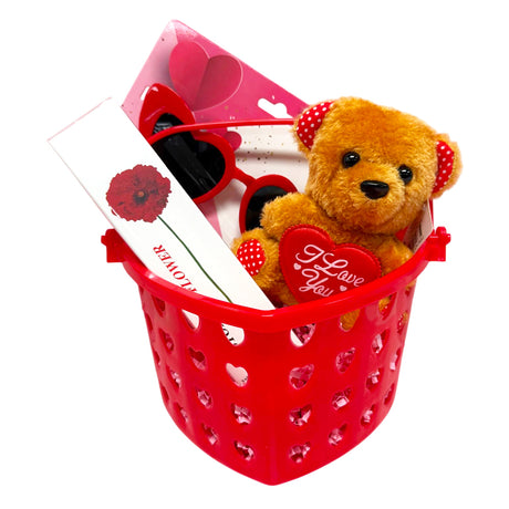 Heart Shape Red Plastic Basket