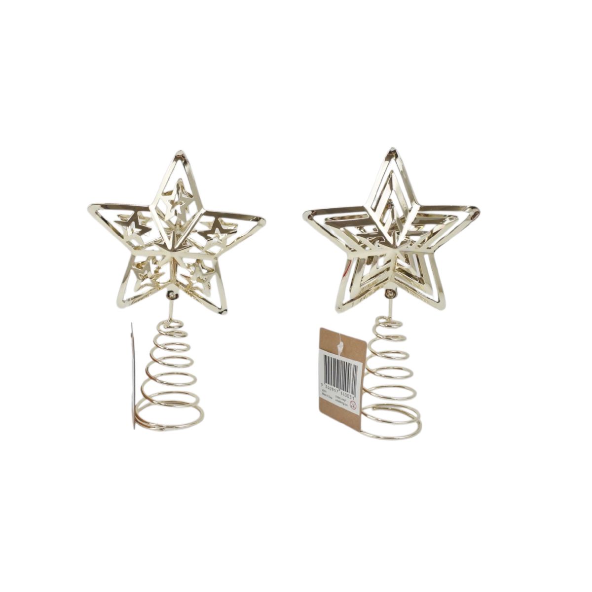 Metallic Star Christmas Tree Topper 10.5 x 17.5cm - Assorted