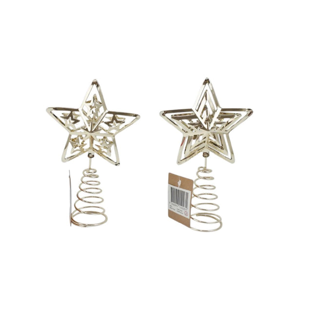 Metallic Star Christmas Tree Topper 10.5 x 17.5cm - Assorted