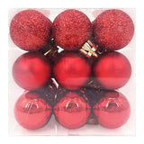 18 Pack Christmas Bauble Set - Glitter, Matt and Shiny