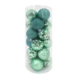 20 Pack Christmas Bauble Set - Glitter, Matt and Shiny