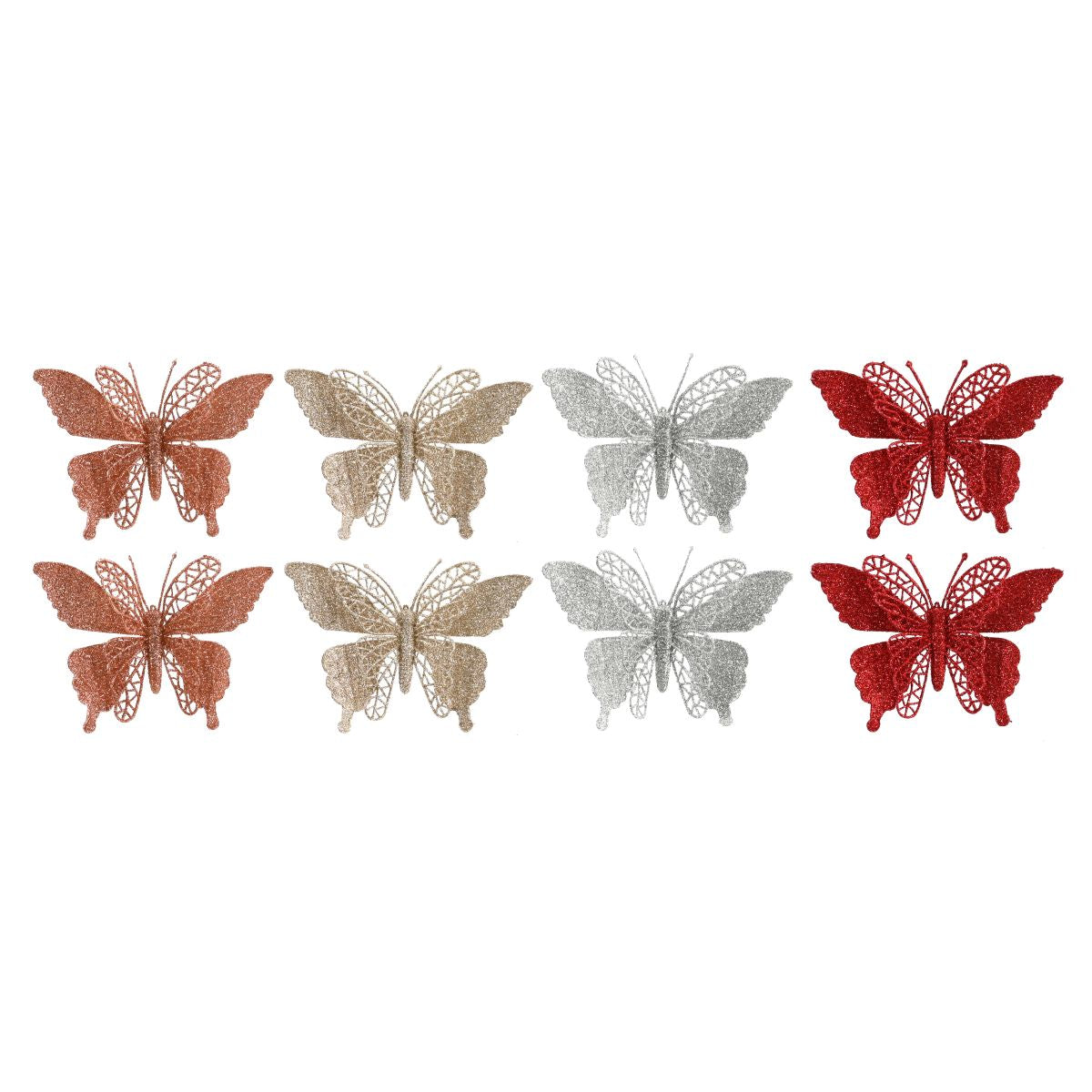 2 Pack Glitter Butterfly Clip - Assorted