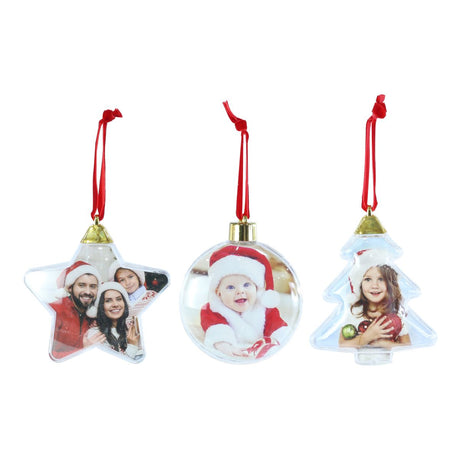 Hanging Photo Ornament 8cm - Assorted