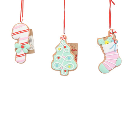3 Pack Christmas Foam Dough Ornaments 10cm - Pastel Assorted