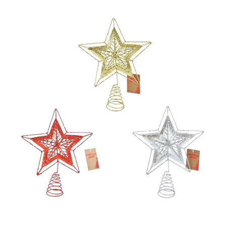 Christmas Bethlehem Star Tree Topper 20 x 25cm - Assorted