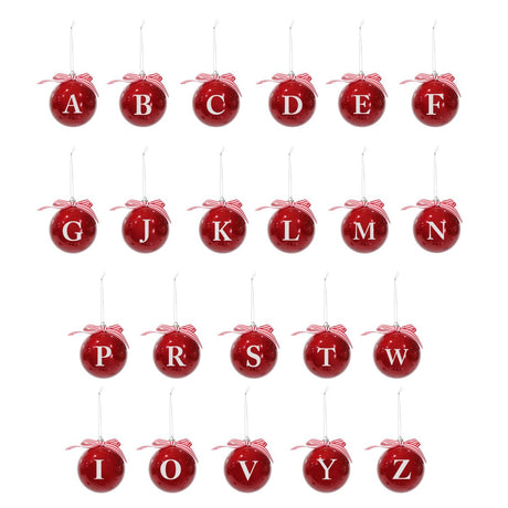 Glossy Alphabet Bauble 8cm - Assorted