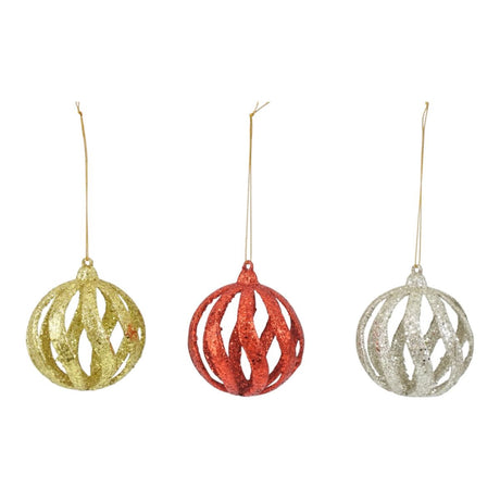 Filigree Christmas Bauble 12cm - Assorted