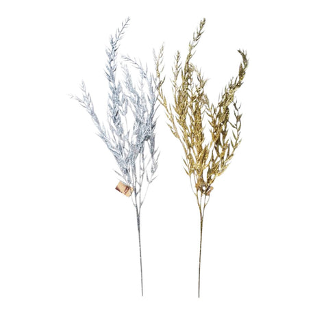 Glitter Drooping Willow Christmas Spray 104cm - Gold/Silver