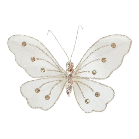 Glitter Butterfly Christmas Decoration 20 x 14cm - Assorted