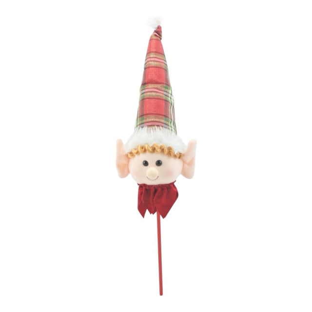 Plush Elf Head Christmas Decoration 65.5cm
