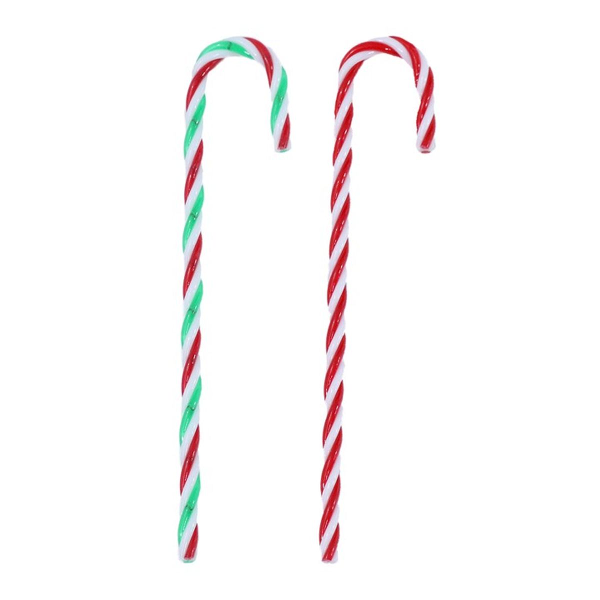 8 Pack Plastic Candy Cane Christmas Decorations 16cm