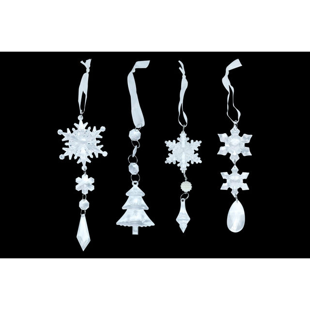 4 Pack Christmas Tree Acrylic Decorations 21-23cm - Clear